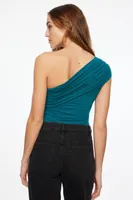 One Shoulder Draped Bodysuit