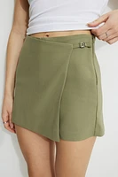 Asymmetric Skort With Mini Belt