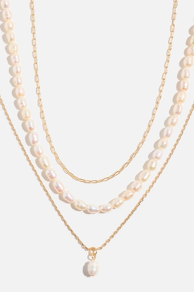 3-Pack Pearl & Chain Necklaces