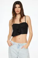 Linen Tube Top With Frill