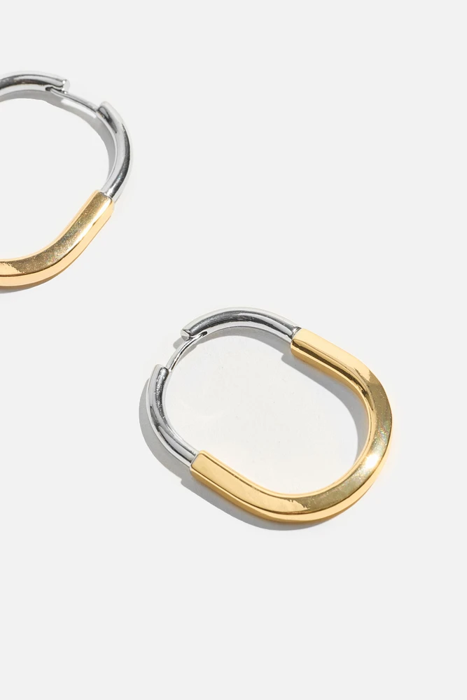 Two-Tone Hoop Earrings