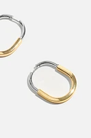 Two-Tone Hoop Earrings