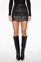 Sequin Beaded Mini Skirt