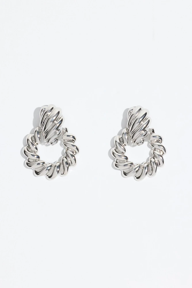 Braided Door Knocker Earrings