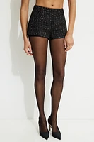 Metallic Tweed Micro Shorts