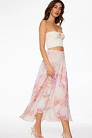 Wrap Printed Maxi Skirt