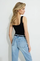 Ribbed Henley Bodysuit
