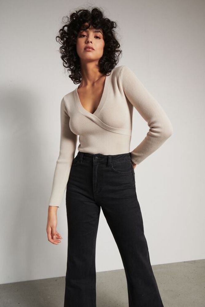 Dynamite Wrap Sweater Bodysuit 