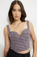 Sweetheart Tweed Bustier Top