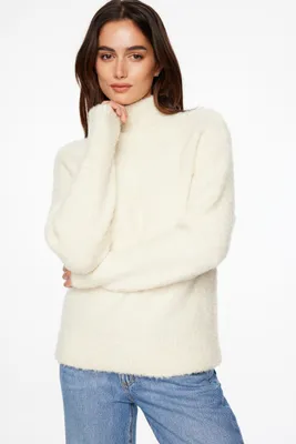 Boucle Mock Neck Sweater