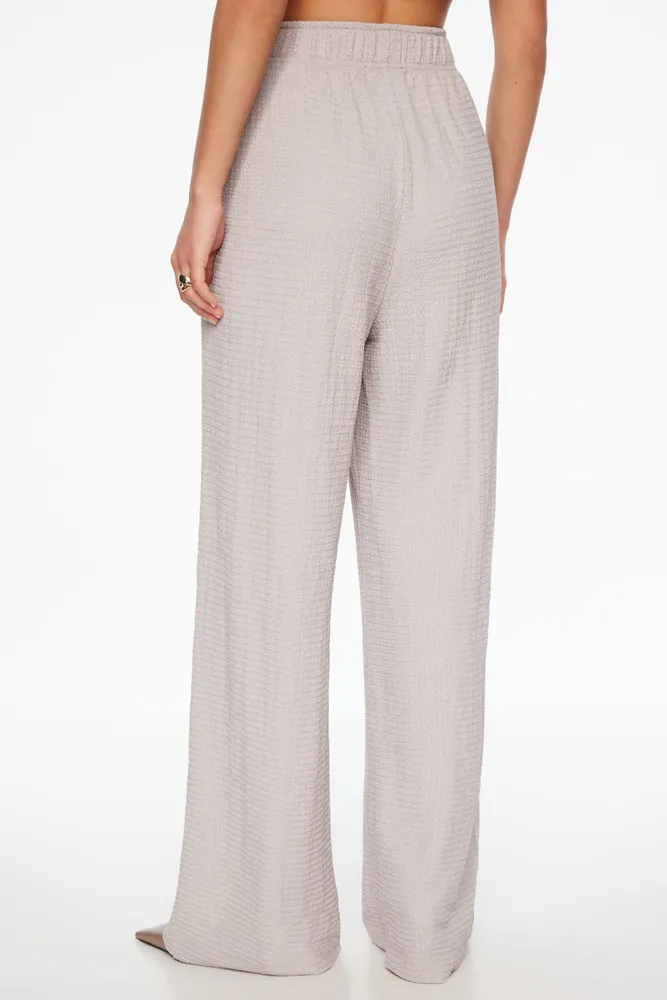 Knit Popcorn Textured Wide Leg Pant