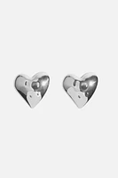 Oversized Hammered Heart Earrings