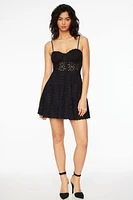 Eyelet Flare Mini Dress