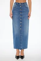 Buttoned Denim Maxi Skirt