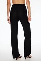 Pointelle Wide Leg Pants