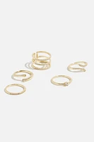 5-Pack Linear Pavé Rings