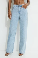 Mika Rhinestone Relaxed Straight Jeans