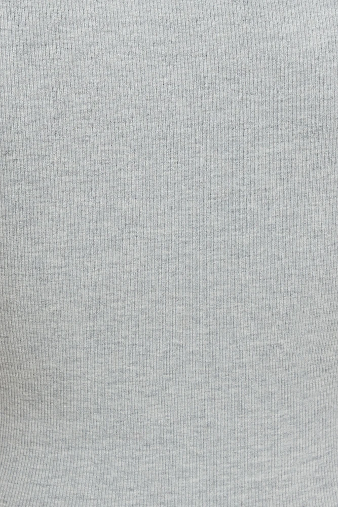 Olive Ribbed Crewneck T Shirt