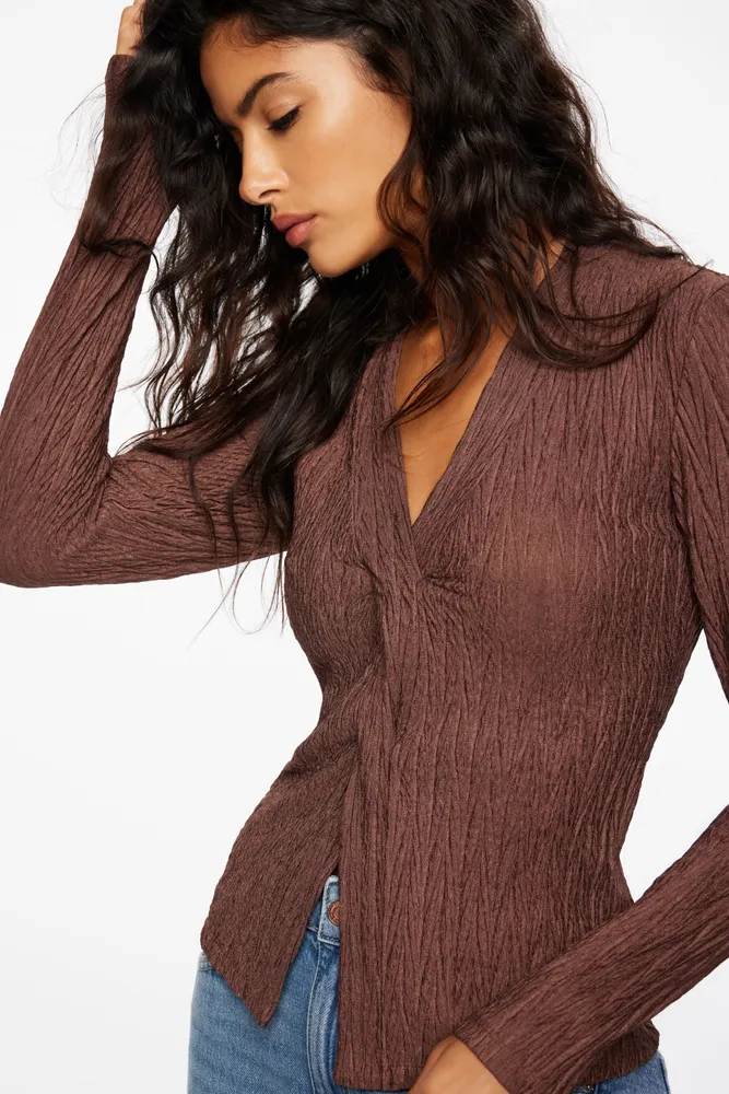 Long Sleeve Textured Top