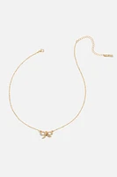 Gem Knotted Bow Necklace