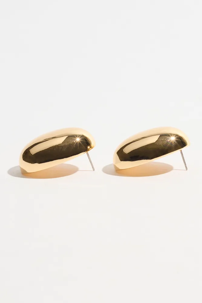 Oval Button Earrings