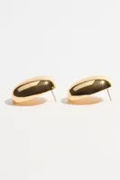 Oval Button Earrings