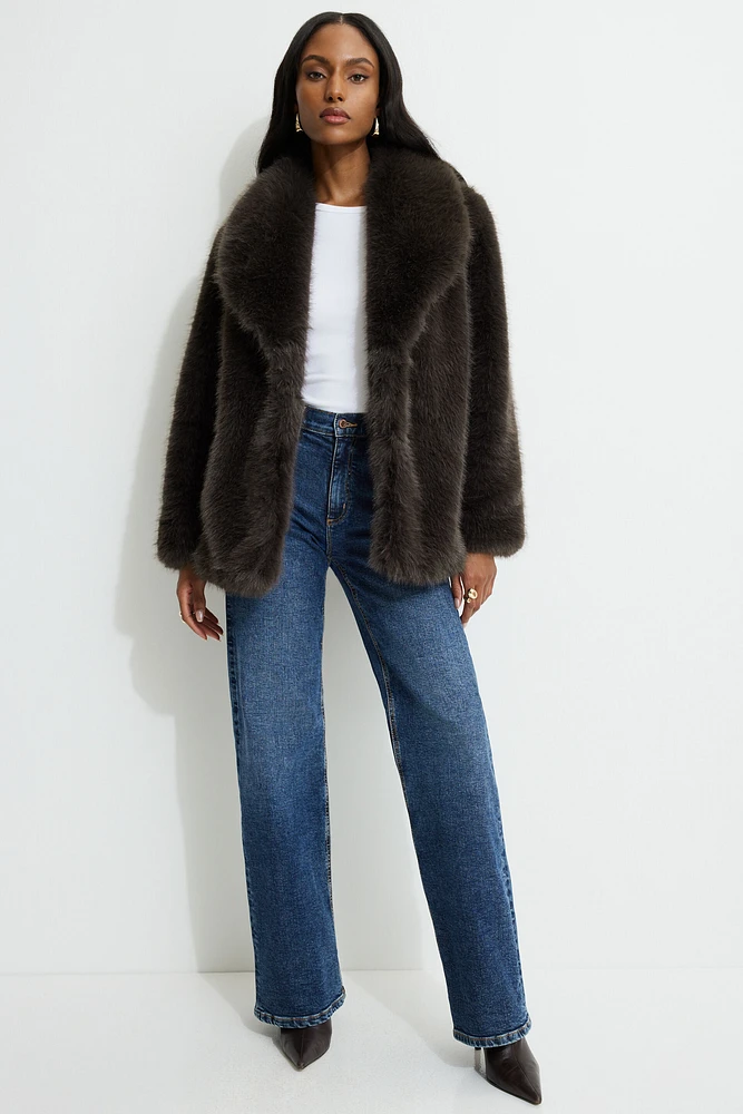 Faux Fur Midi Jacket