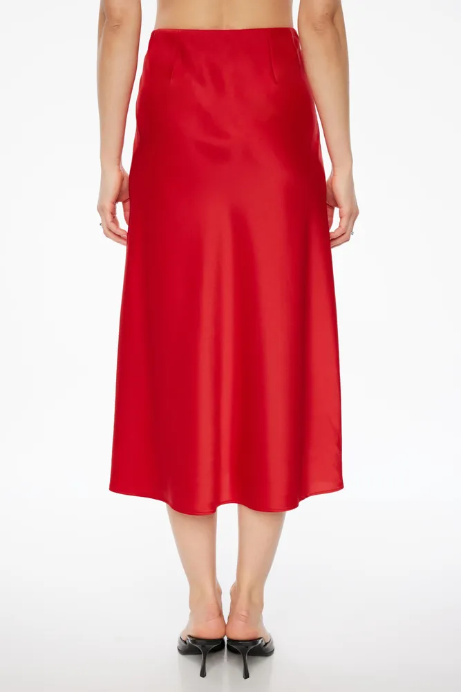 Melody Satin Slip Midi Skirt