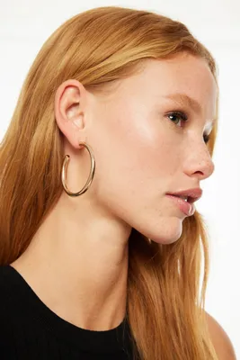 Large Smooth Hoop Earrings