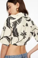 Kayla Twist Front Linen Blouse