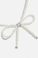 Bow Pearl Bead Necklace