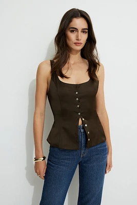 Camisole boutonnière en satin