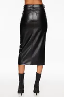 Gigi Faux Leather Midi Skirt