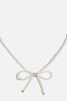 Bow Pearl Bead Necklace