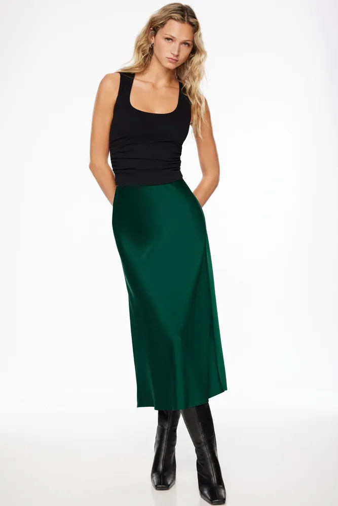 Melody Satin Slip Midi Skirt