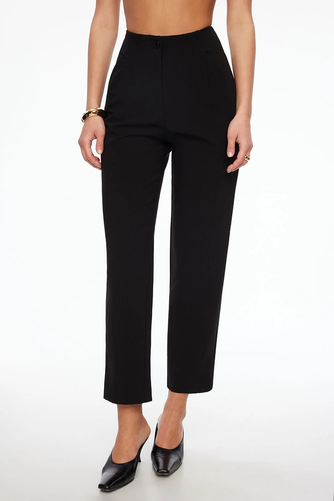 Slim Button Ankle Pants