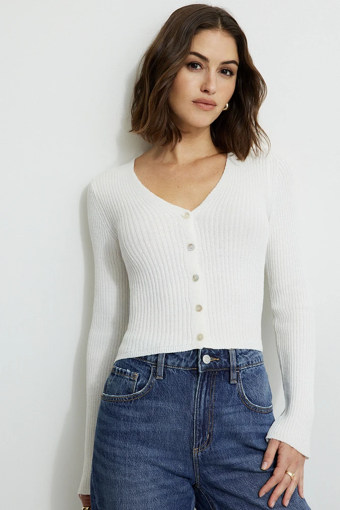 Mila Silky V-Neck Cardigan