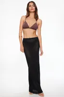 Sheer Pointelle Cover Up Maxi Skirt