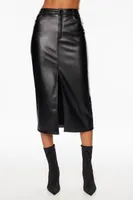 Gigi Faux Leather Midi Skirt