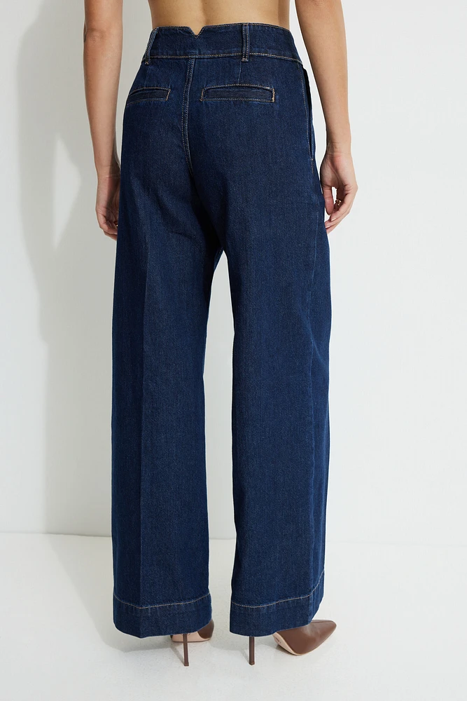 Heidi Pleated Wide Leg Jeans