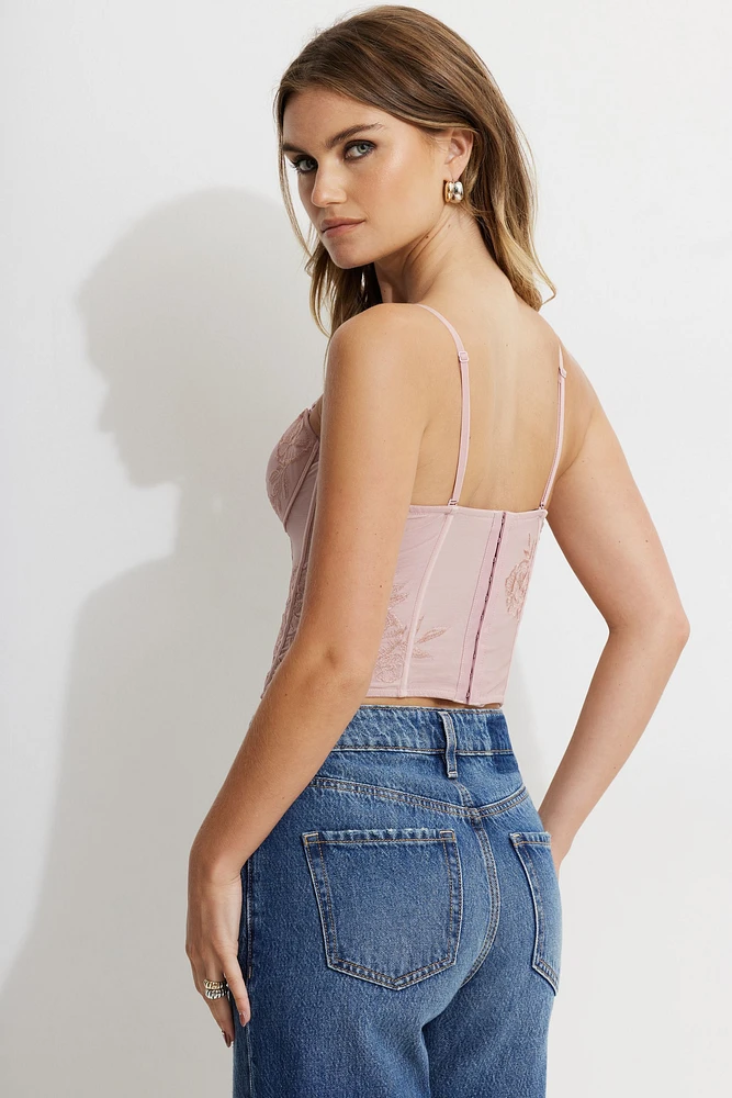 Embroidered Corset Top