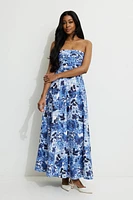 Robe tube maxi surpiquée en popeline