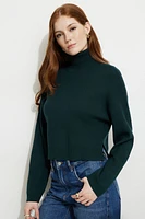 Cropped Turtleneck Sweater