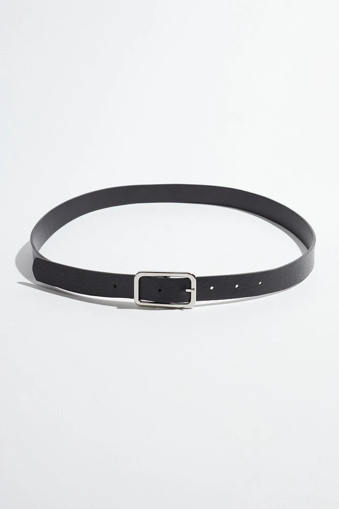 Skinny Round Square Buckle Belt