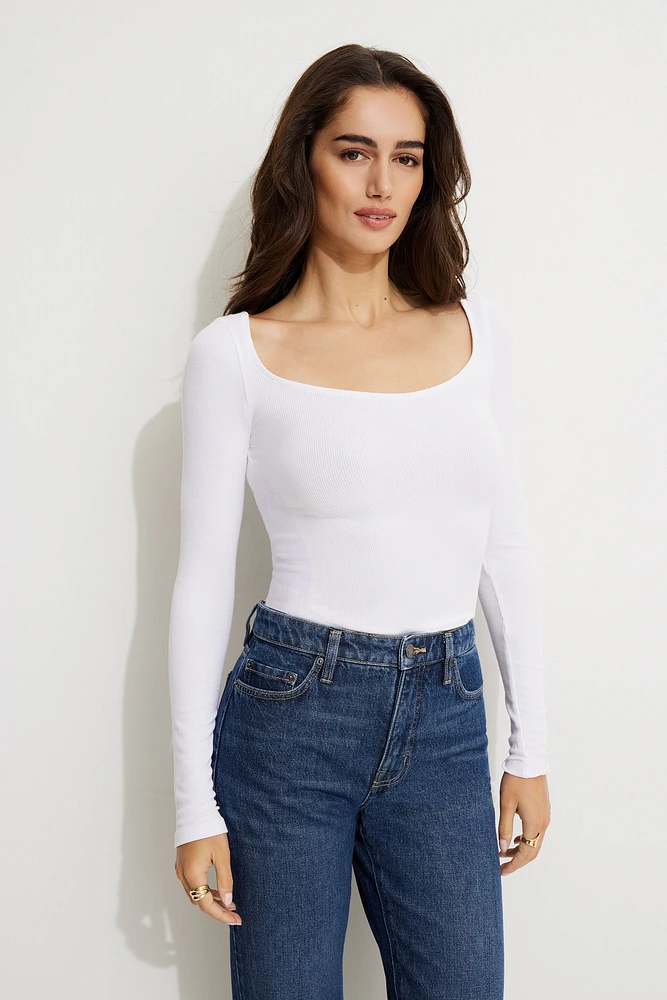 Ophelia Ribbed Long Sleeve T Shirt