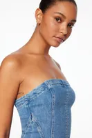 Denim Tube Midi Dress