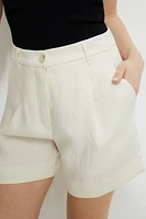 Pleated Mid-Thigh Shorts