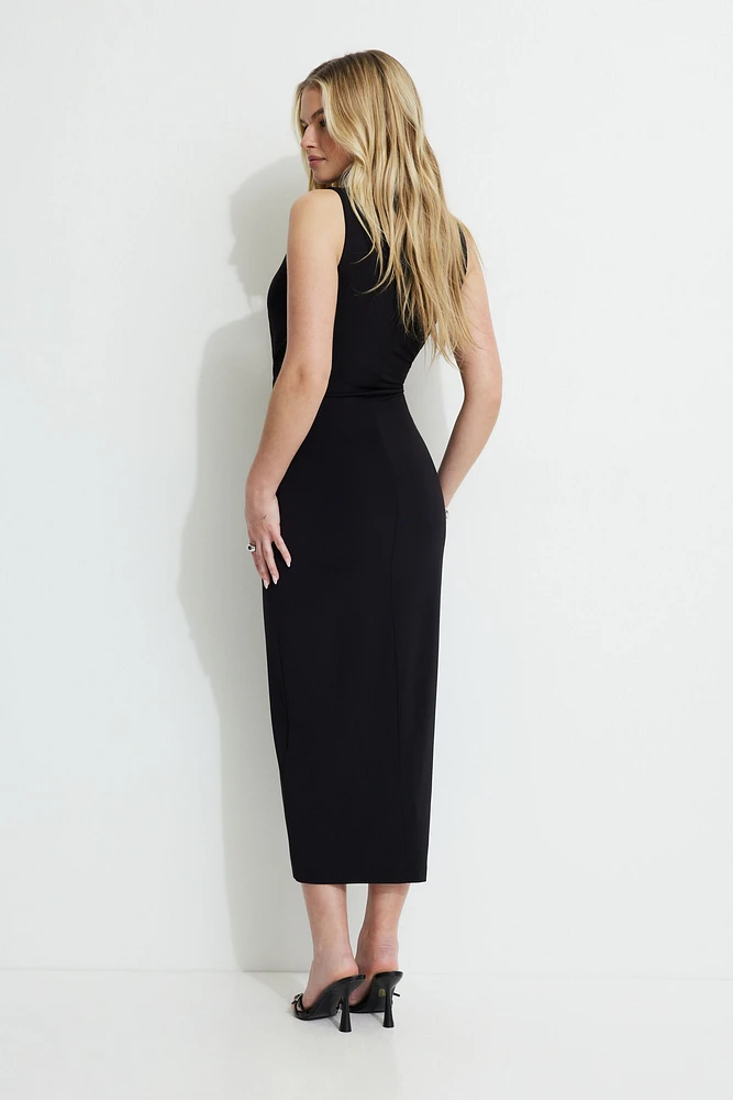 Jersey Draped Maxi Dress