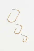 3-Pack Gradient Square Hoop Earrings