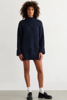 Cable Knit Mock Neck Dress